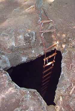 Skylight Cave with Rope Ladder - Outside View