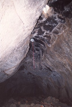 Skylight Cave with Rope Ladder - Inside View
